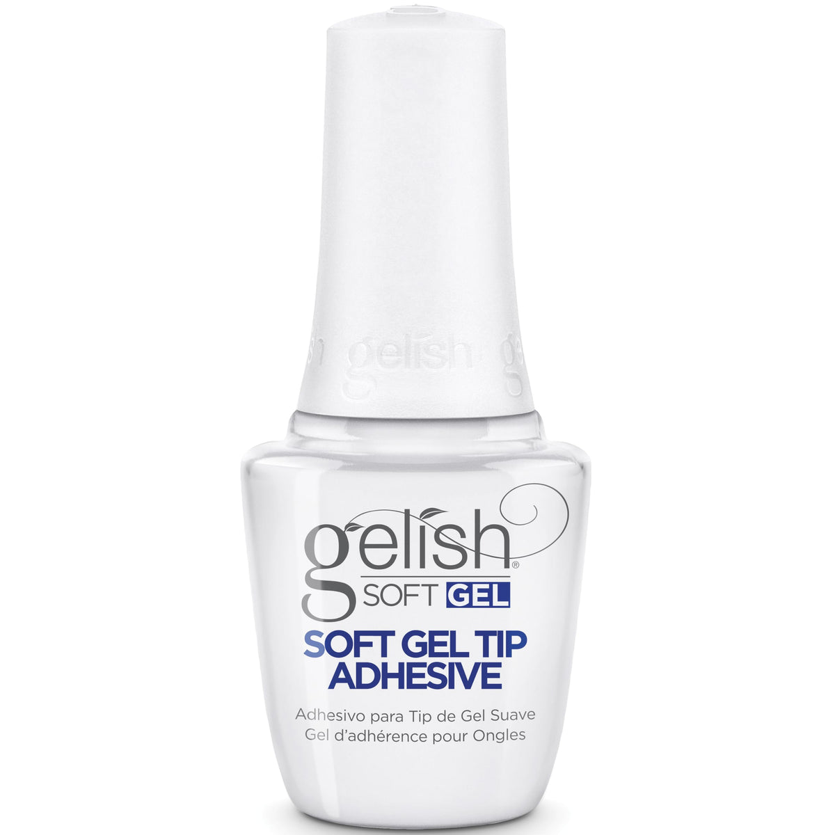 Gelish Soft Gel Tip Adhesive — bouteille 15 ml pour une utilisation durable et pratique.