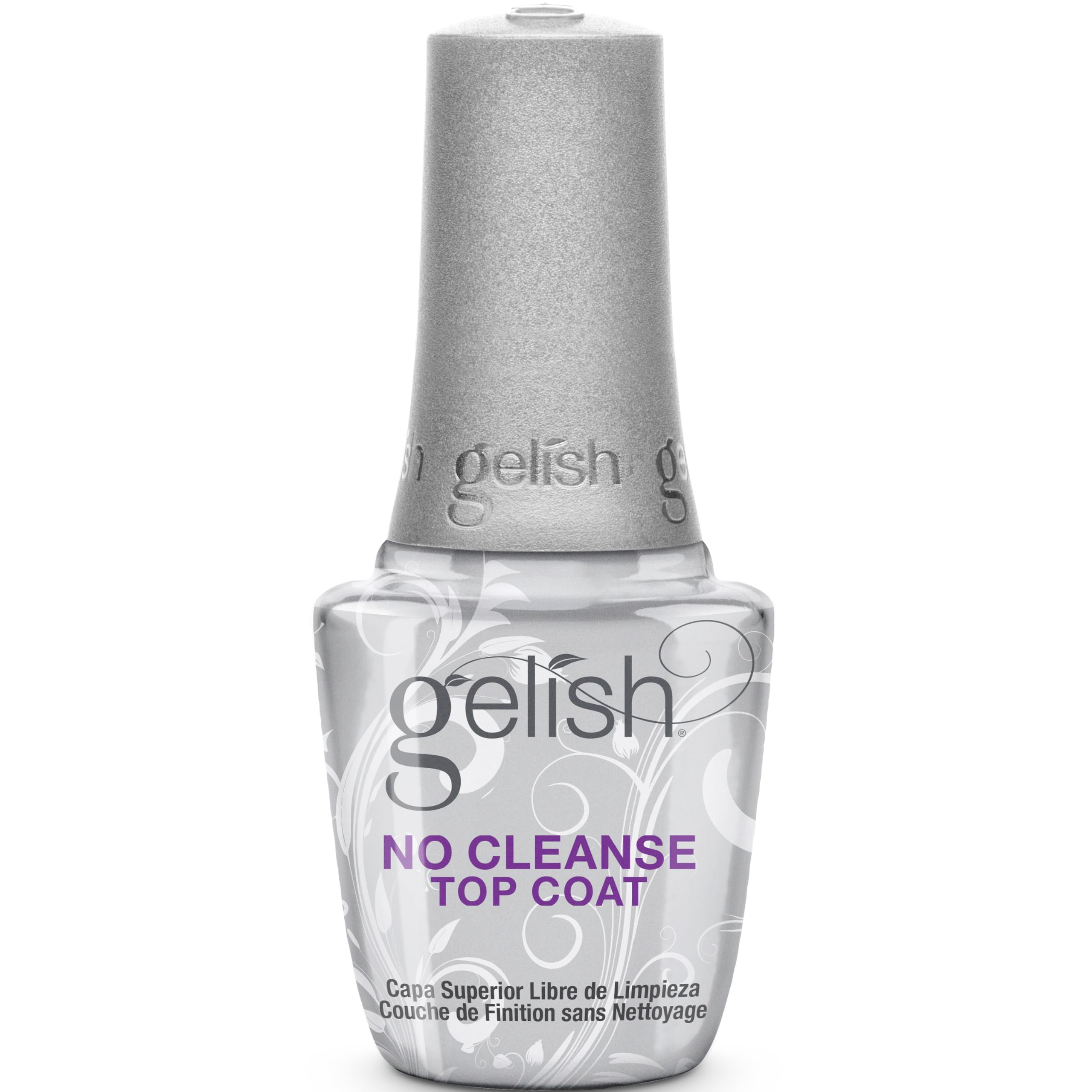 Gelish No-Cleanse Top Coat offre une brillance sans nettoyage, idéale pour une finition lustrée