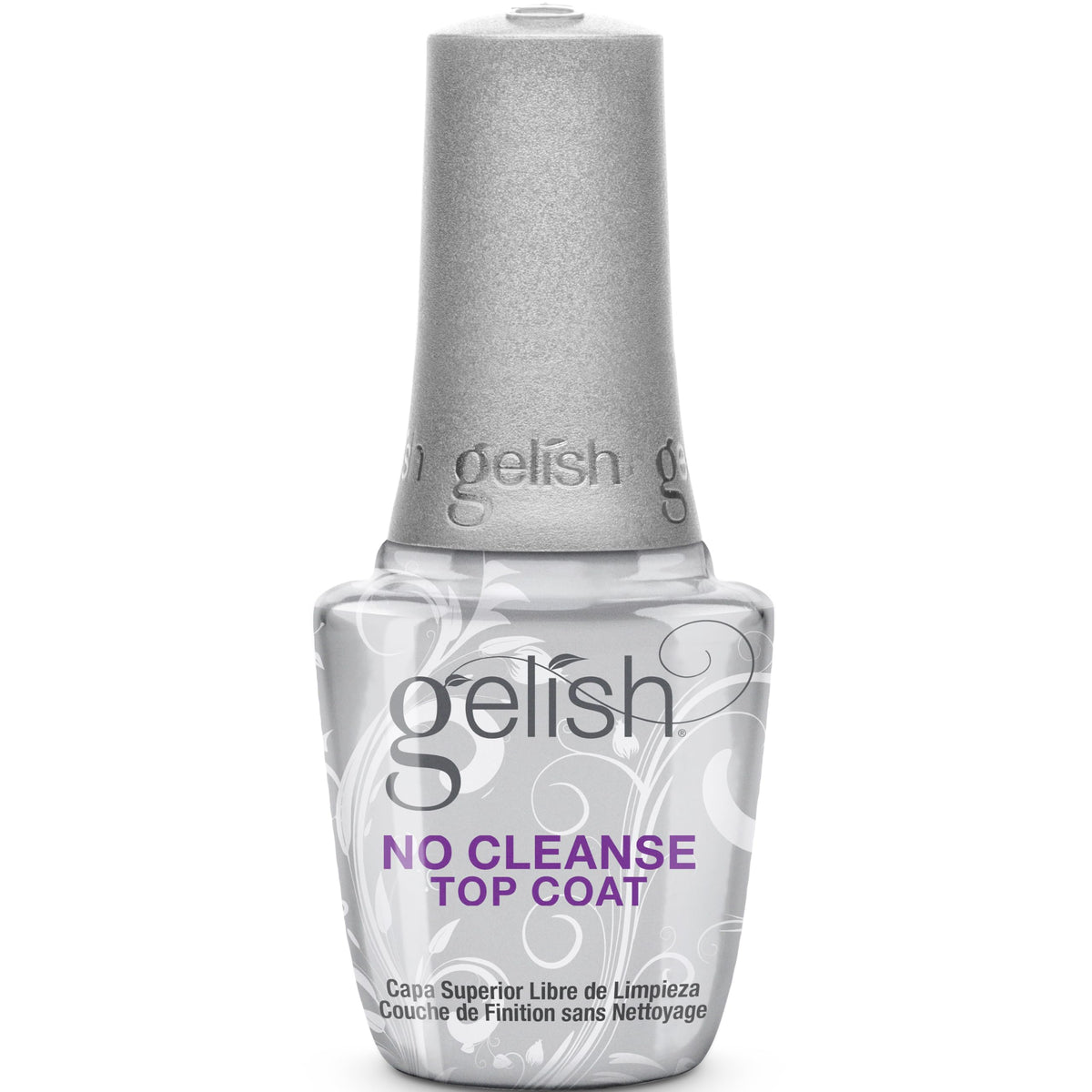 Gelish No-Cleanse Top Coat offre une brillance sans nettoyage, idéale pour une finition lustrée