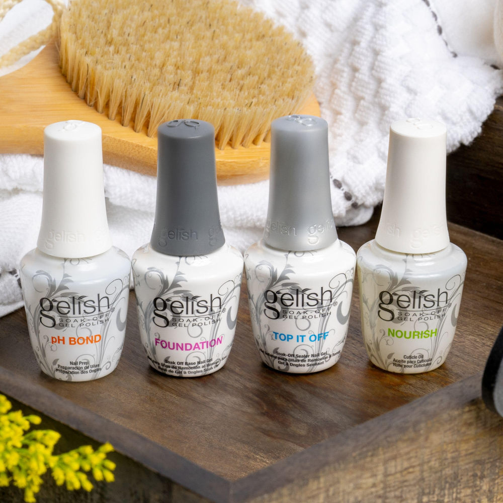 Gelish Fantastic Four Kit – Huile cuticule nourrissante hydrate et apaise les contours des ongles.