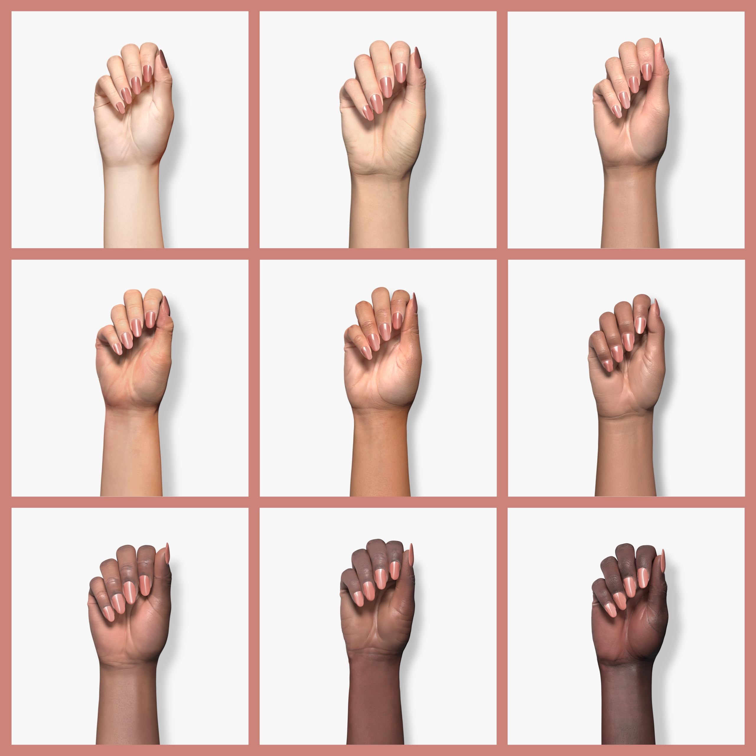 Gelish Foundation Flex : Nuances disponibles — clair, rose clair, nude clair et beige couvrant.