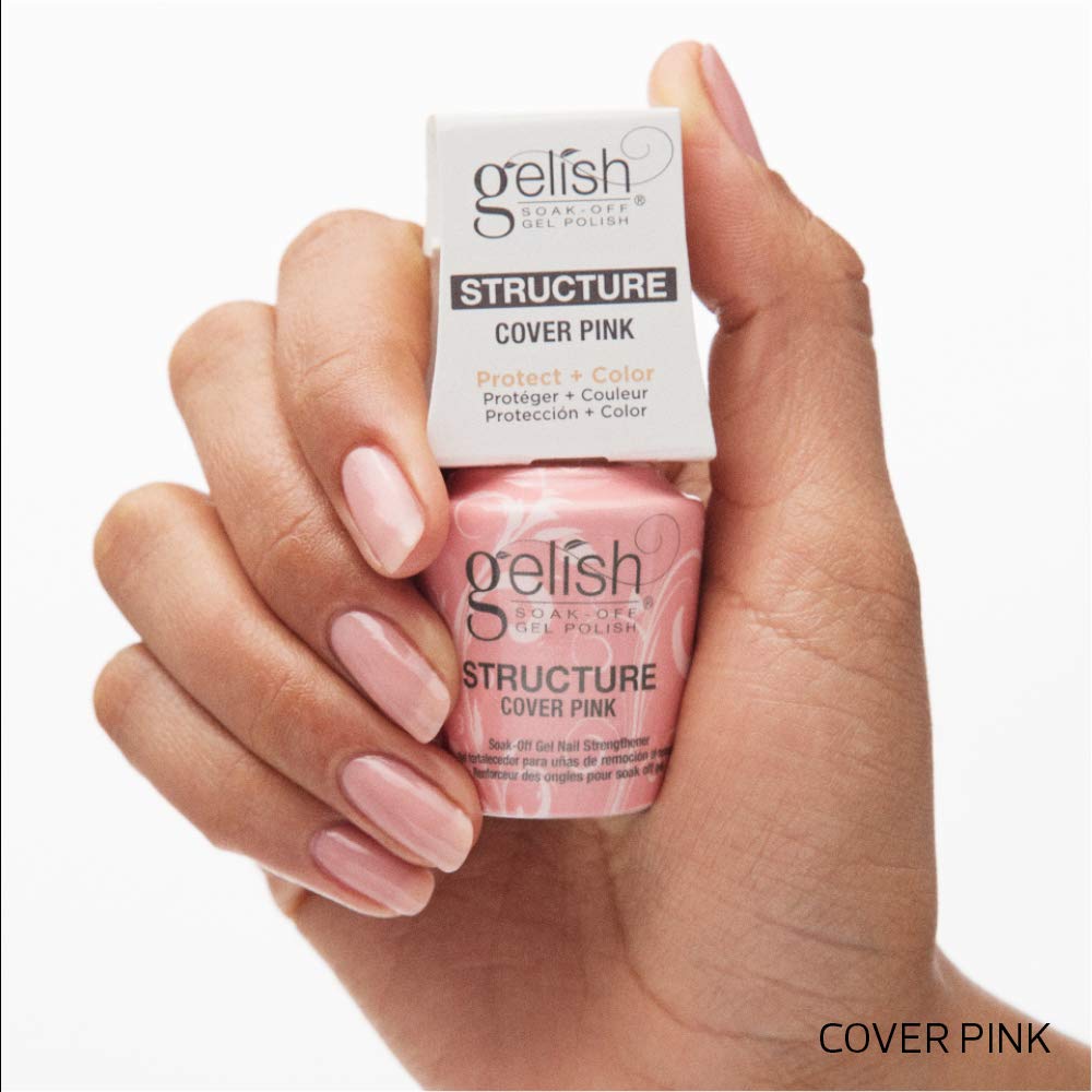 Gelish Structure Gel nails close-up reveals a seamless finish and ridge filling.