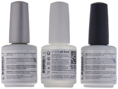 Gelish Terrific Trio : base gel Foundation et Top It Off pour une adhérence durable et brillance.