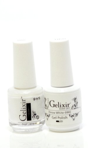 Gelixir 090 neige blanche, bouteille vernis gel, offre une finition éclatante pour ongles