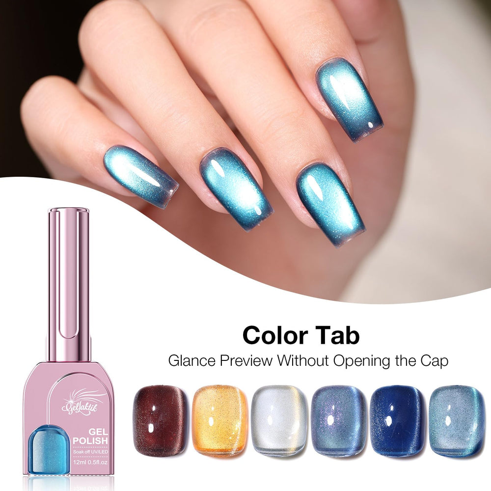 GELLAKTIK aimant-vernis-gel œil de chat, outil magnétique inclus pour l’effet Cat Eye.