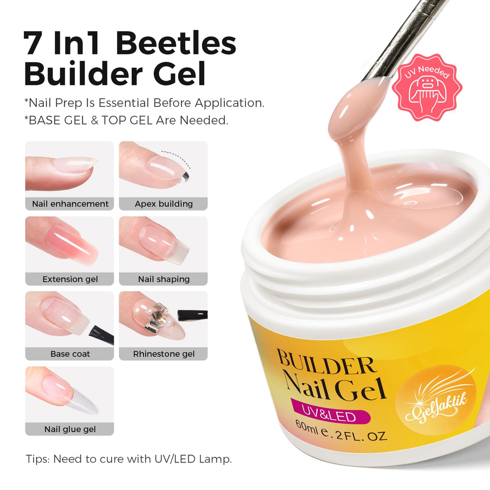 GELLAKTIK Builder Gel 10 modèles d’ongles inclus