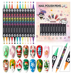 GELLAKTIK ensemble stylos art des ongles 24 couleurs à double pointe pour designs variés