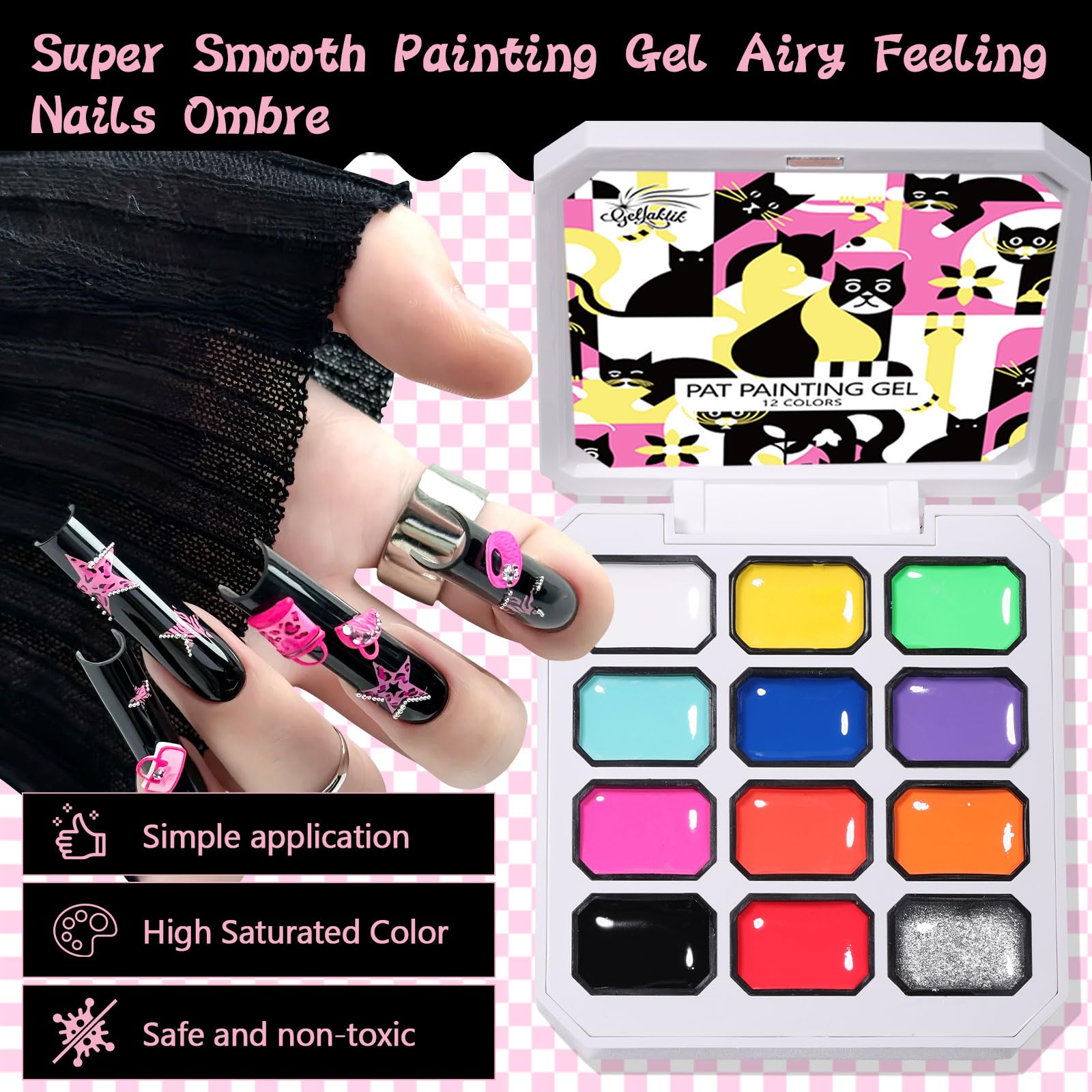 GELLAKTIK stickers déco ongles ajoutant des accents créatifs et une tenue résistante.