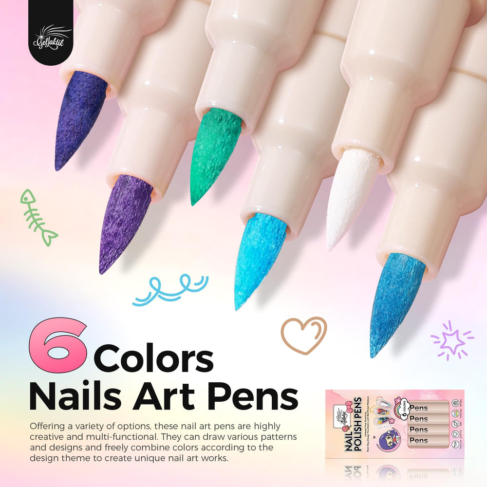GELLAKTIK stylo-ongles, précision 0,7 mm pour traits fins