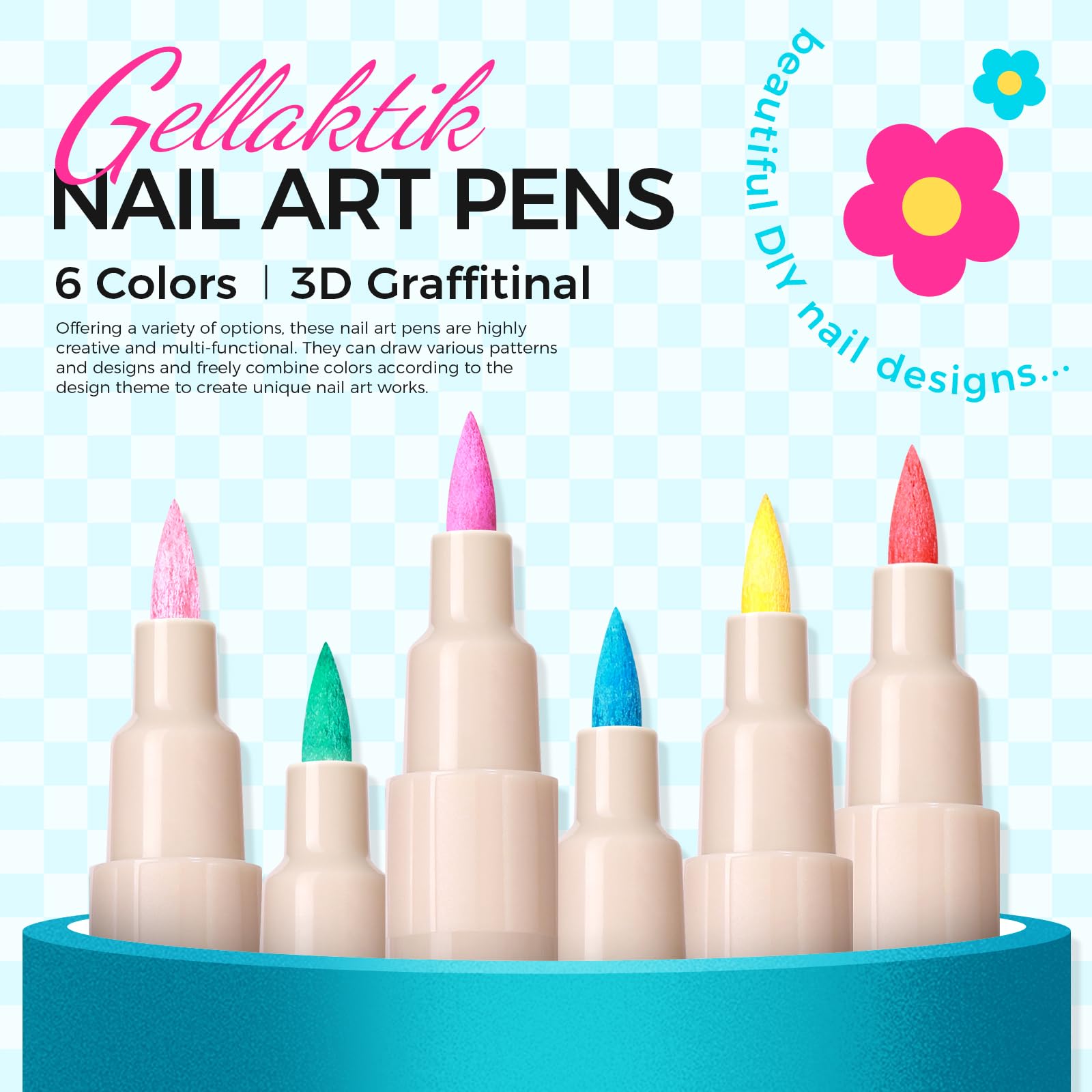GELLAKTIK stylo-art précision 0-7mm pour motifs délicats sur ongles