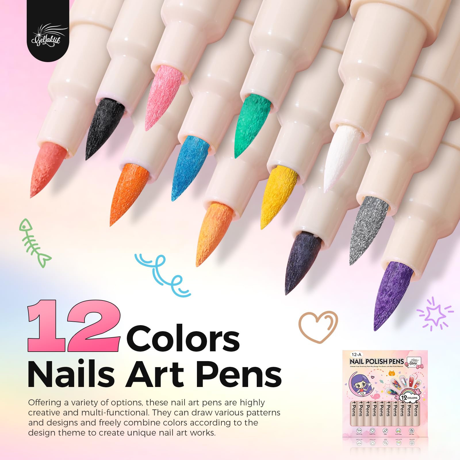 GELLAKTIK stylo decor ongles precision 0,7 mm