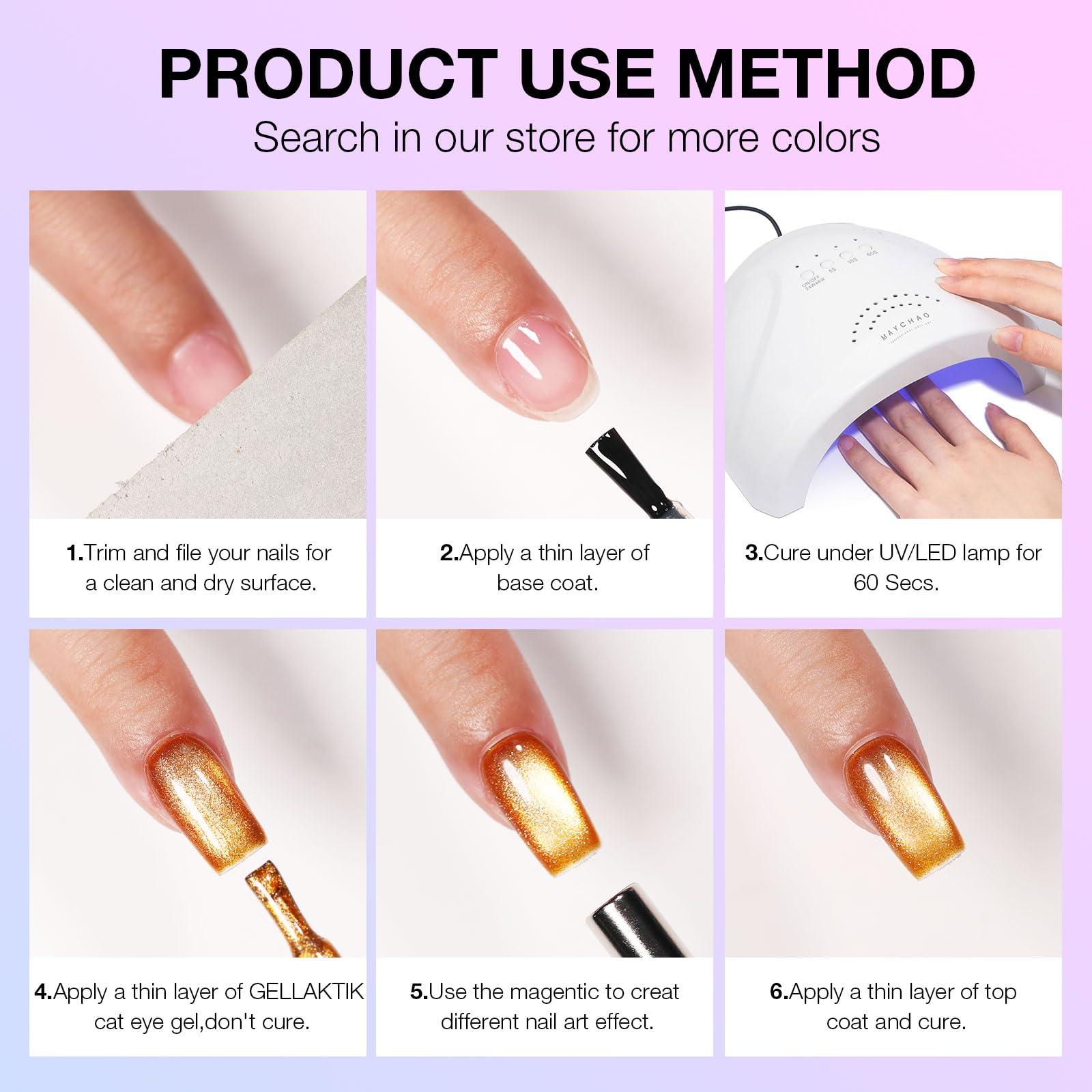GELLAKTIK vernis gel œil de chat brun sombre, couleur chaude et sophistiquée.