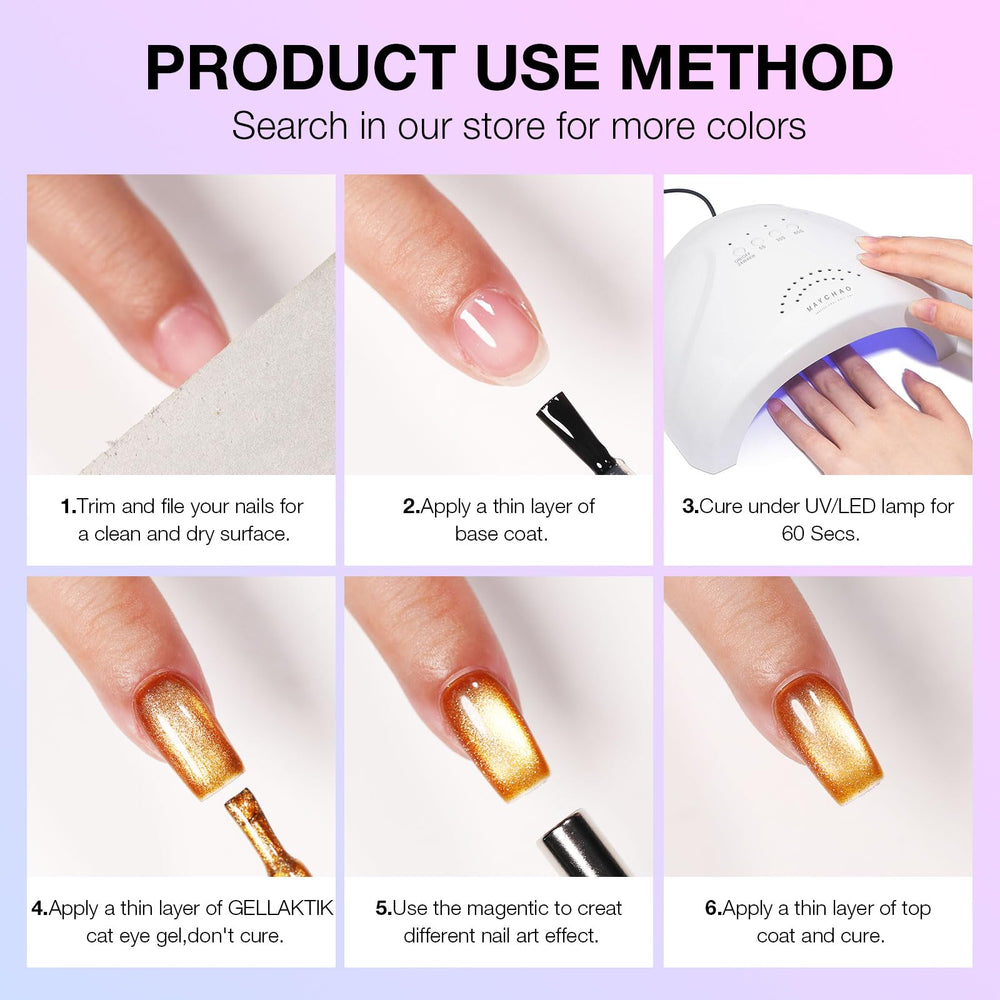 GELLAKTIK vernis gel œil de chat brun sombre, couleur chaude et sophistiquée.