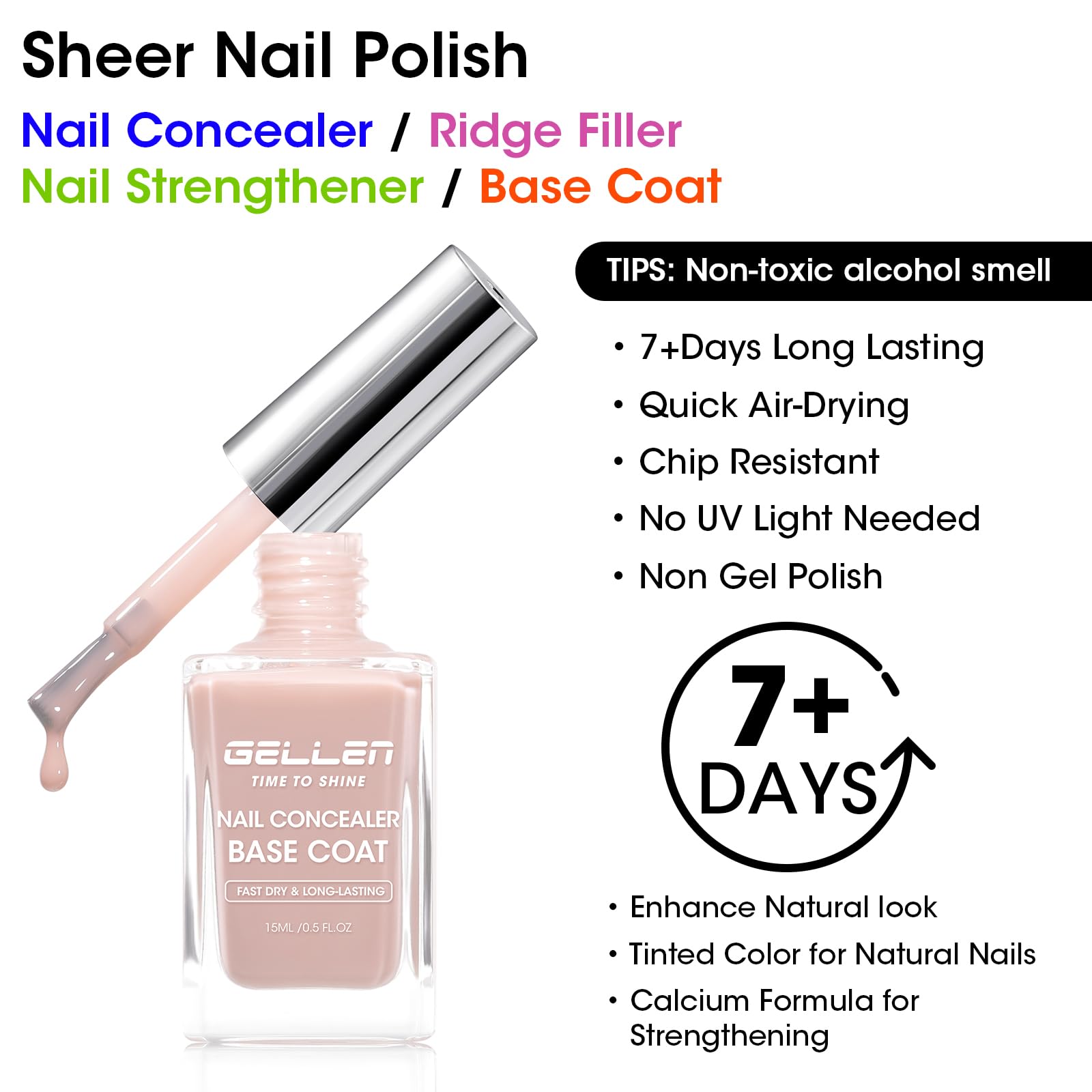 GELLEN 4-en-1 lissage ridages-ongles pour une surface uniforme