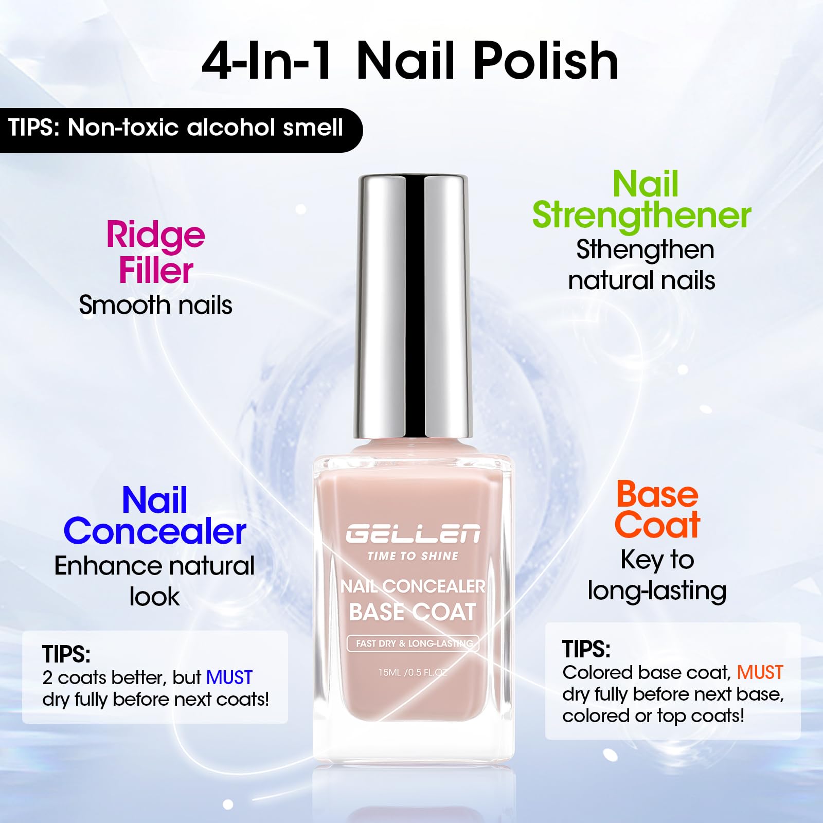 GELLEN 4-en-1 renforcement-ongles calcium pour plus de solidité