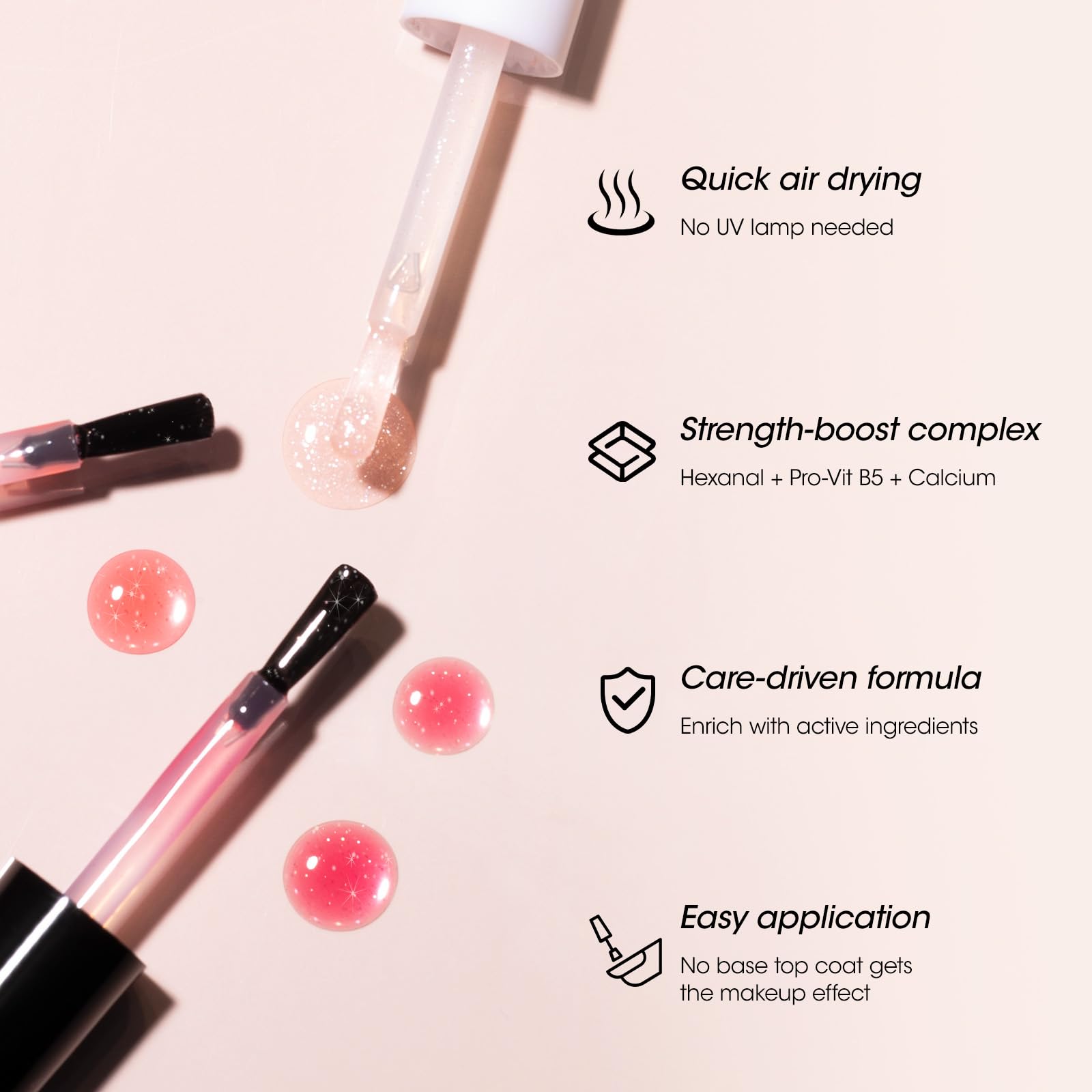 GELLEN Active Glow : appliquer 1 à 2 couches sur ongles propres pour un fini soyeux.