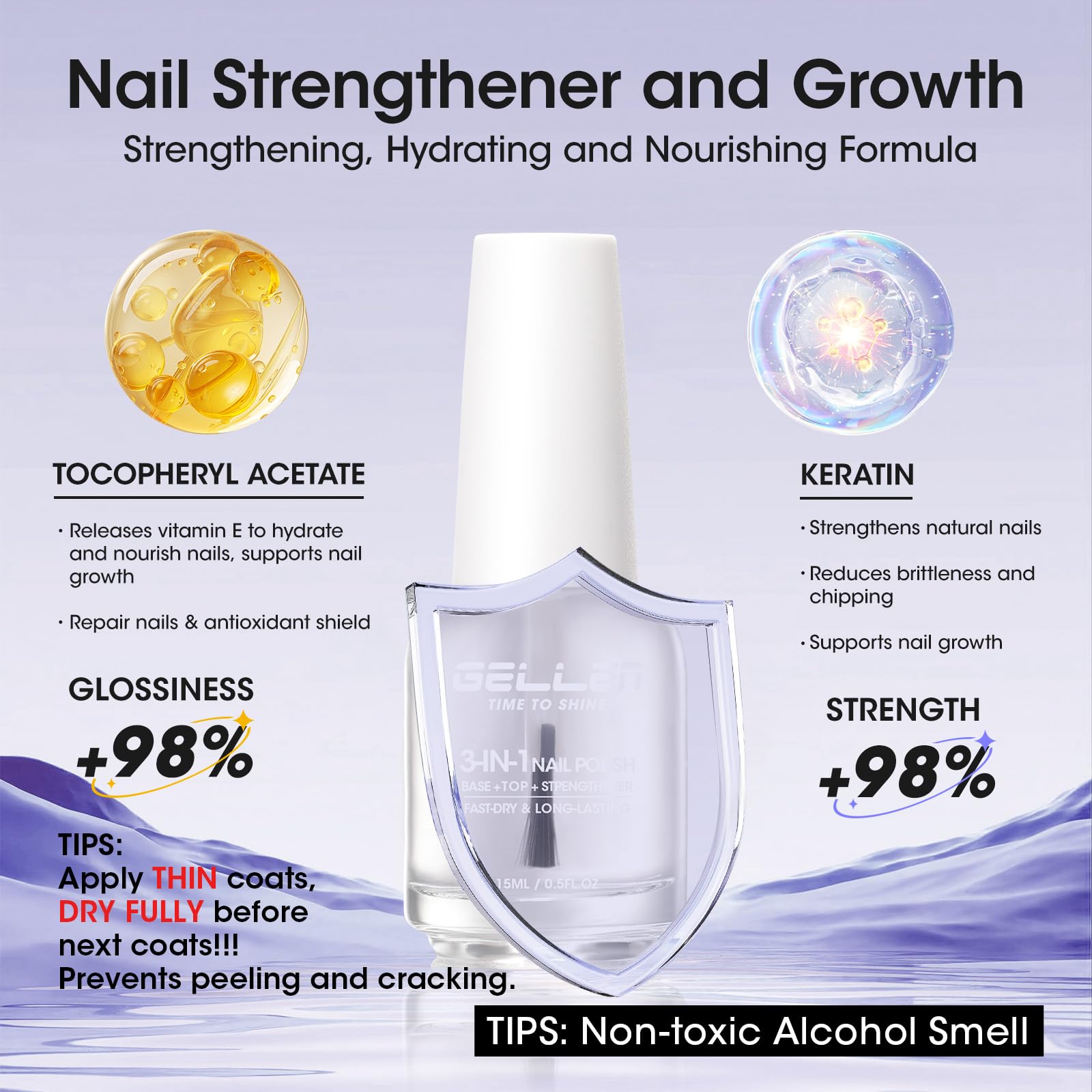 GELLEN anti-jaunissement, ongles plus nets et respirants