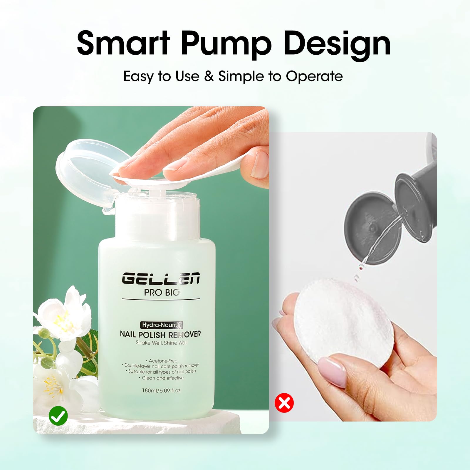 GELLEN arôme jasmin, parfum agréable pendant le démaquillage.