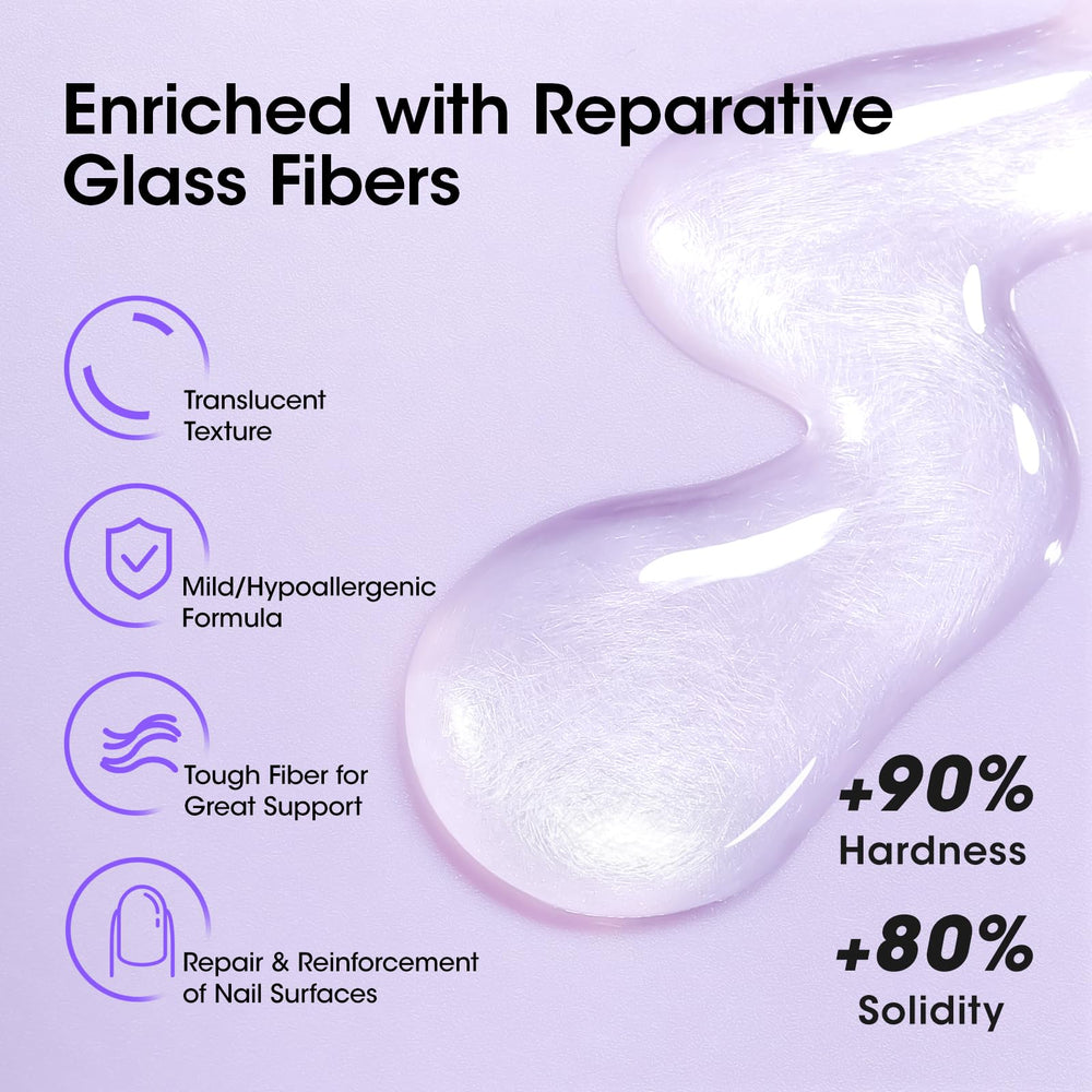 GELLEN Fibre Glass Base Gel: durcissement rapide et finition claire durable.