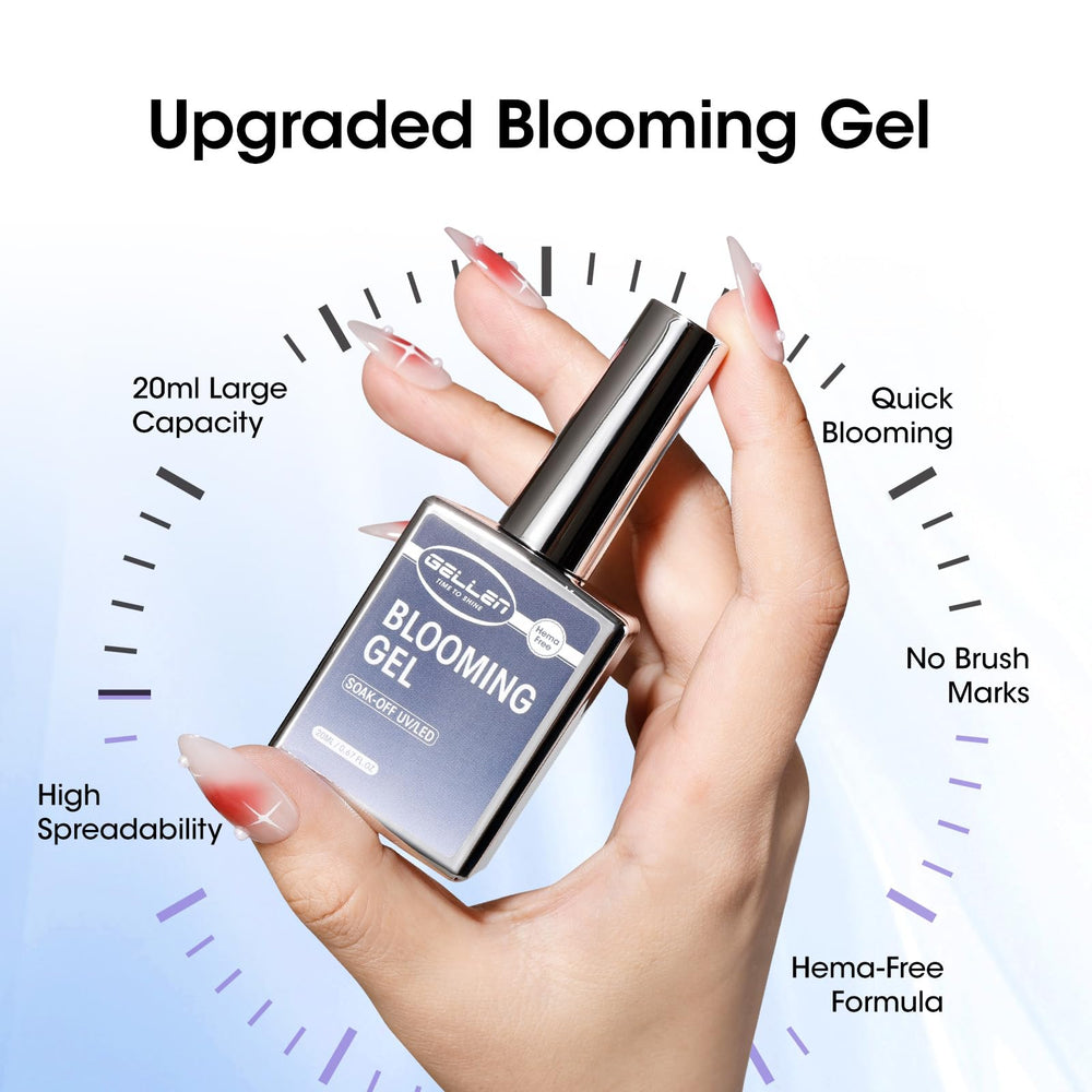 GELLEN Blooming Gel effet marbre, texture fluide prête à déployer motif floral