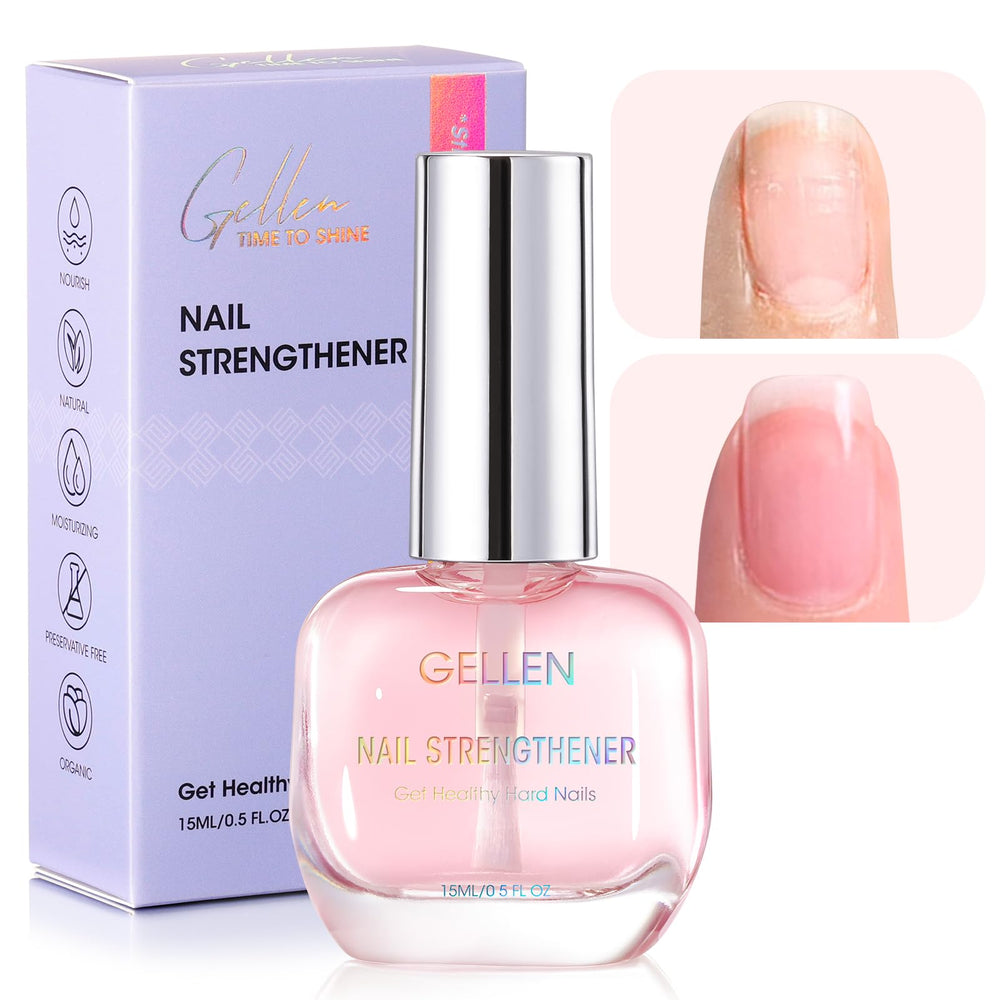 GELLEN Bouteille-renforceur-ongles-clarite: soin fortifiant pour ongles fragiles.