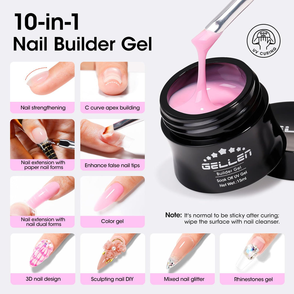 GELLEN Builder Gel couleur blanc – couverture uniforme et élégante des ongles