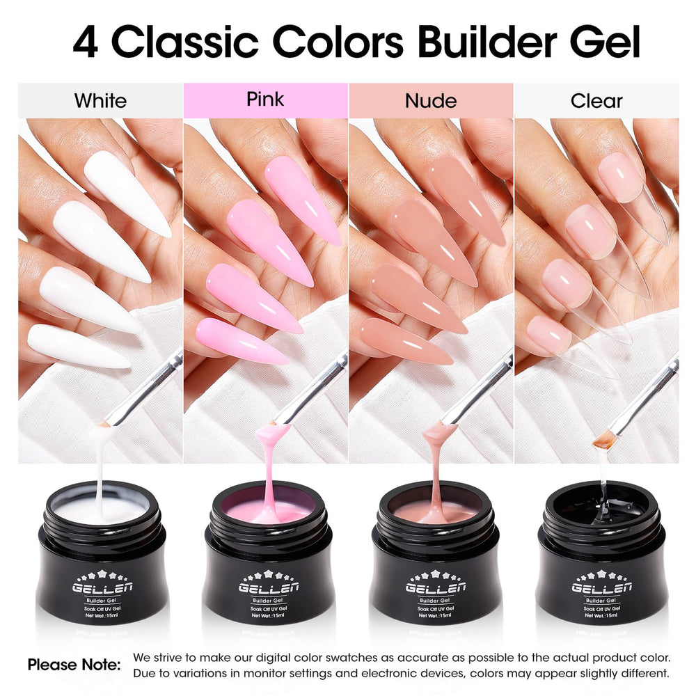 GELLEN Builder Gel couleur clair – base transparente pour une construction nette