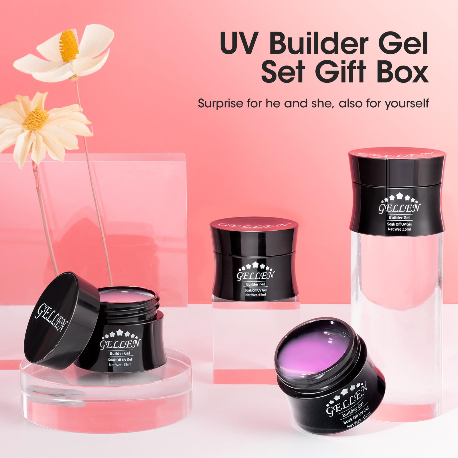 GELLEN kit gel builder prêt à utiliser avec lampe UV ou LED