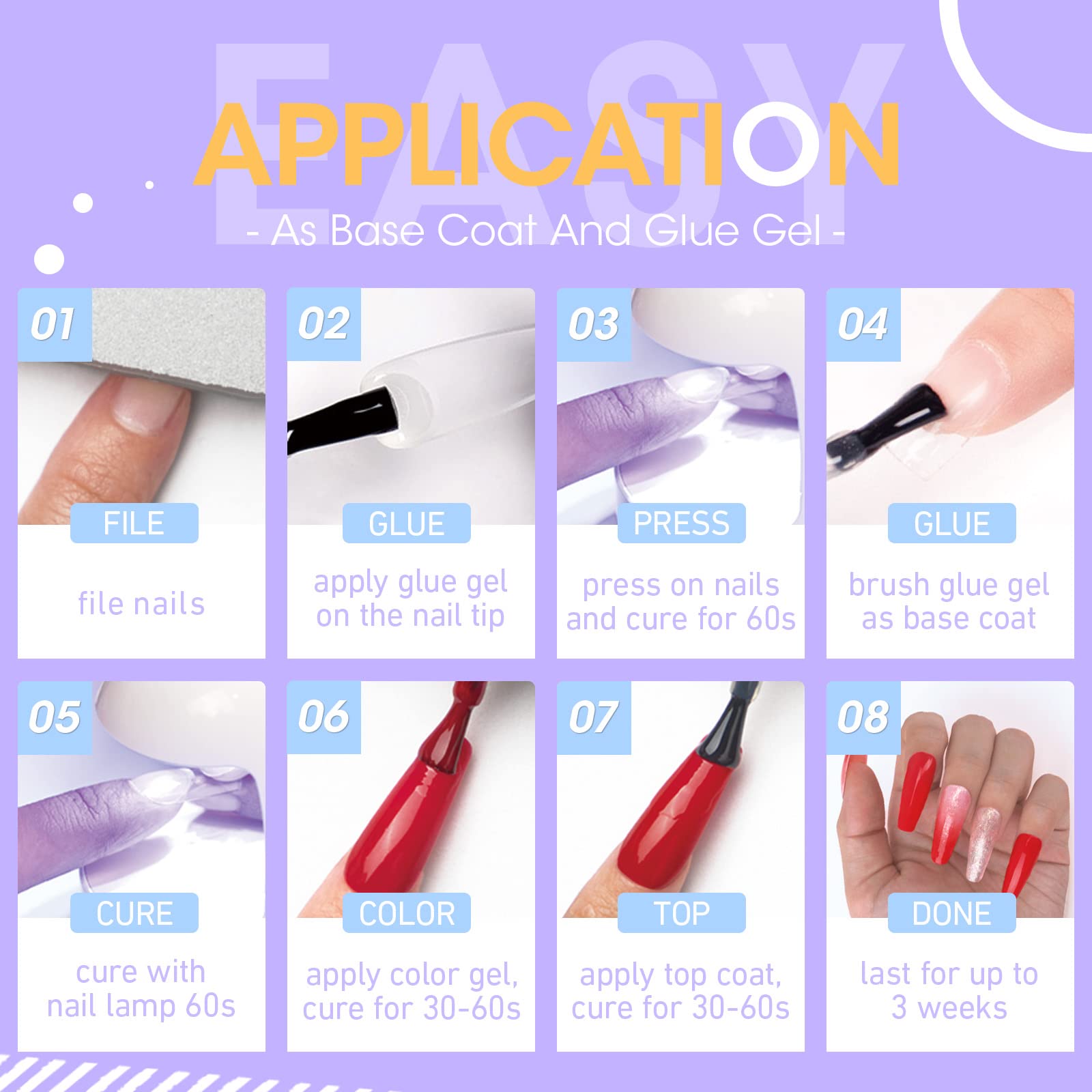 Gellen Colle Gel Ongles 15ml compatibles ongles : utilisable sur tous types d ongles