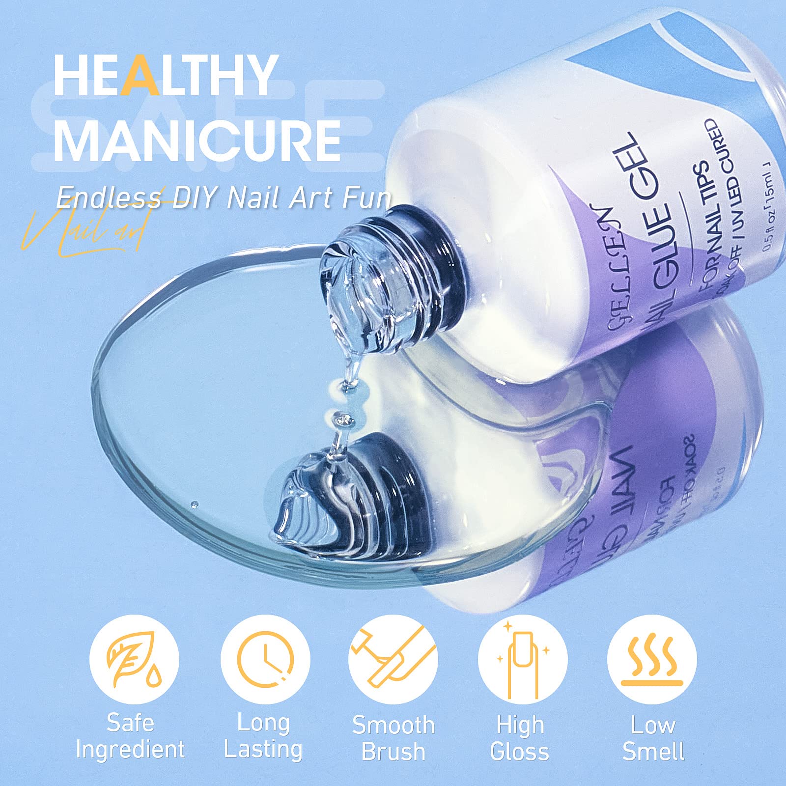 Gellen Colle Gel Ongles 15ml renforcement ongles : soutien renforcé pour ongles solides