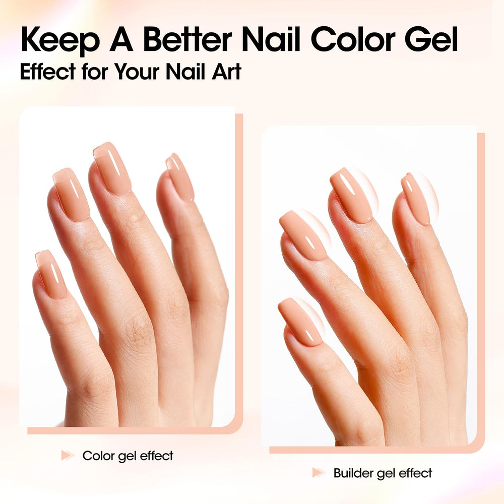 Design d’ongles nude tendance avec le gel Gellen.