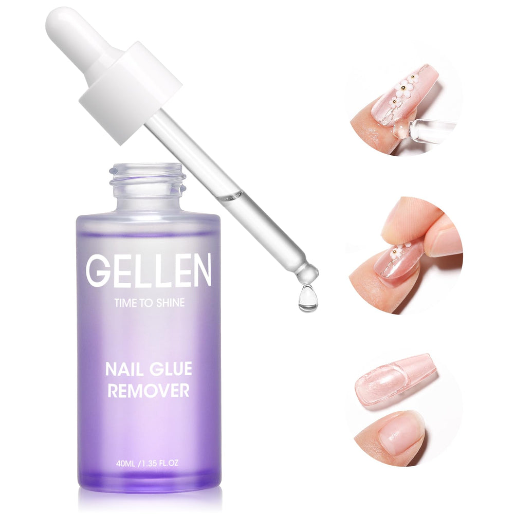Dissolvant GELLEN pour colle d’ongles, bouteille 40 ml, dépose précise