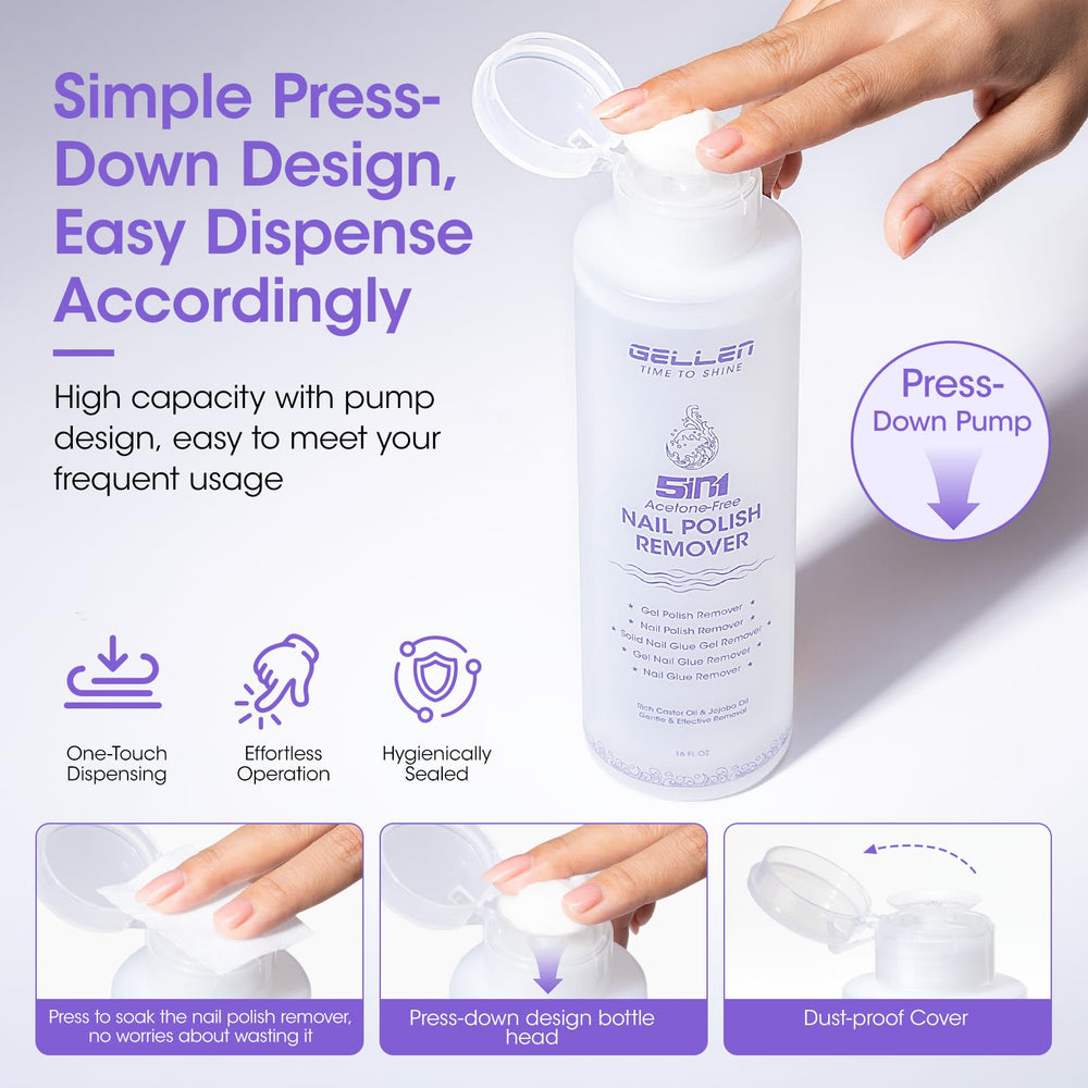 GELLEN Dissolvant Ongles à l'huile de jojoba nourrit et hydrate.