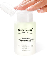 GELLEN dissolvant-vernis bouteille-pompe : pratique et efficace.