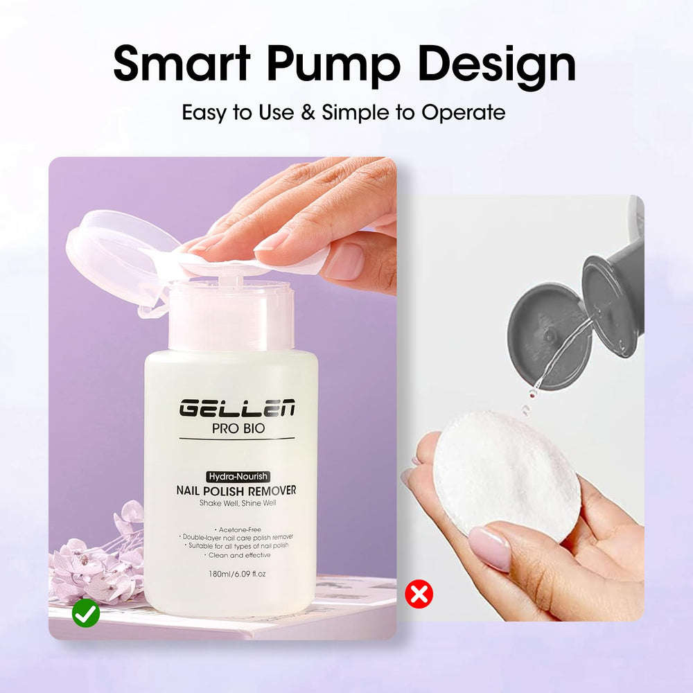 GELLEN dissolvant-vernis eau et huile : nettoyage et hydratation.