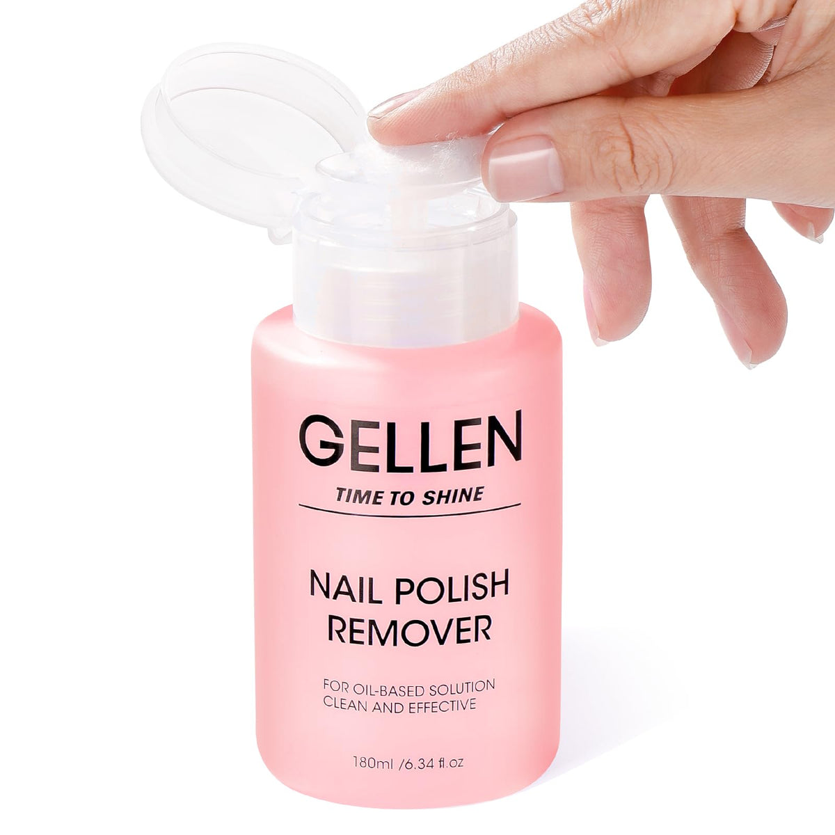 Dissolvant GELLEN Framboise sur pompe, utilisation rapide et pratique.