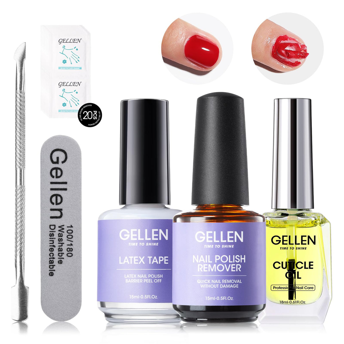 Dissolvant Gel GELLEN en flacon 15 ml pour retirer le gel