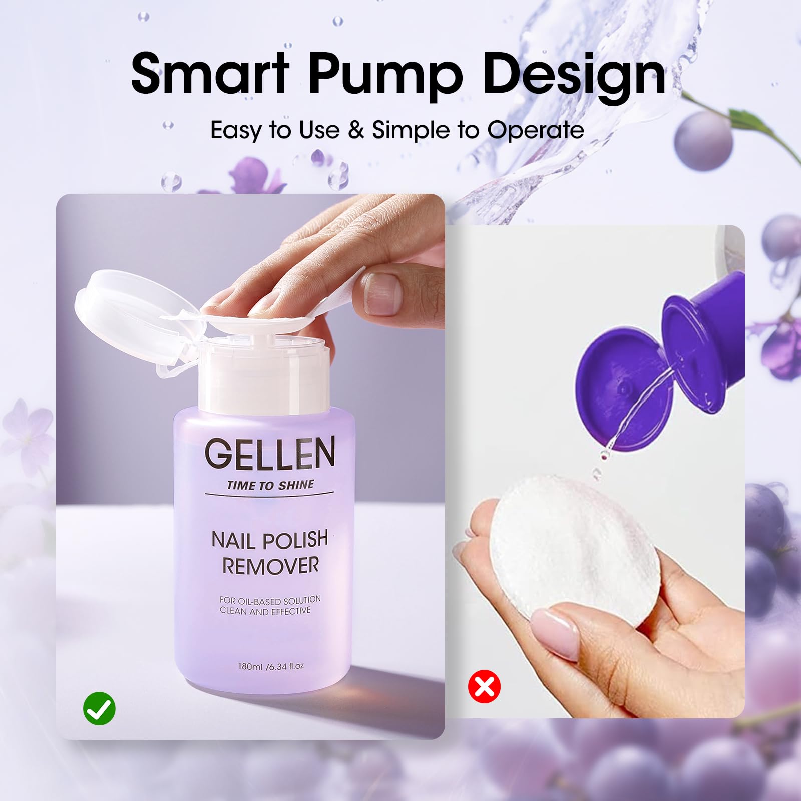 Dissolvant sans acétone retirant rapidement le vernis sans agresser les ongles.