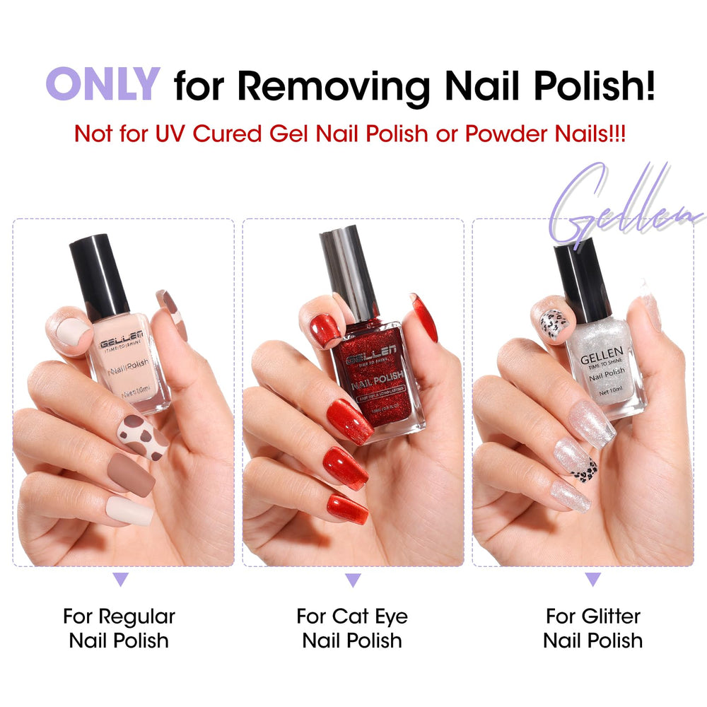 GELLEN dissolvant-vernis rapide 15 secondes : demaquillage rapide.