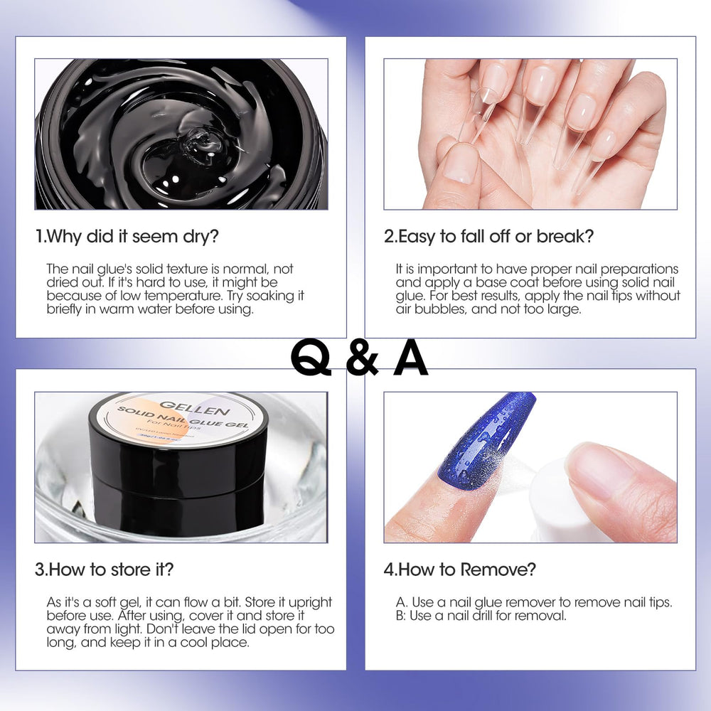 GELLEN ensemble-ongles-solide-durables, manucure maison pratique.