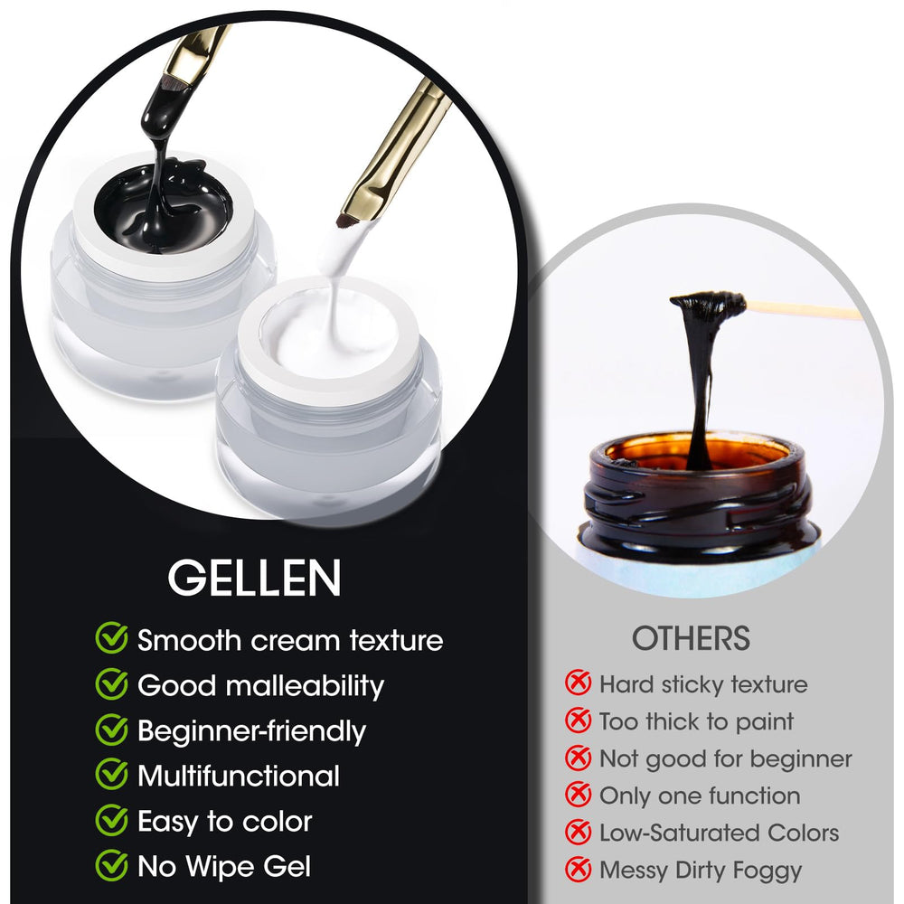 GELLEN french noir et blanc, design élégant pour ongles