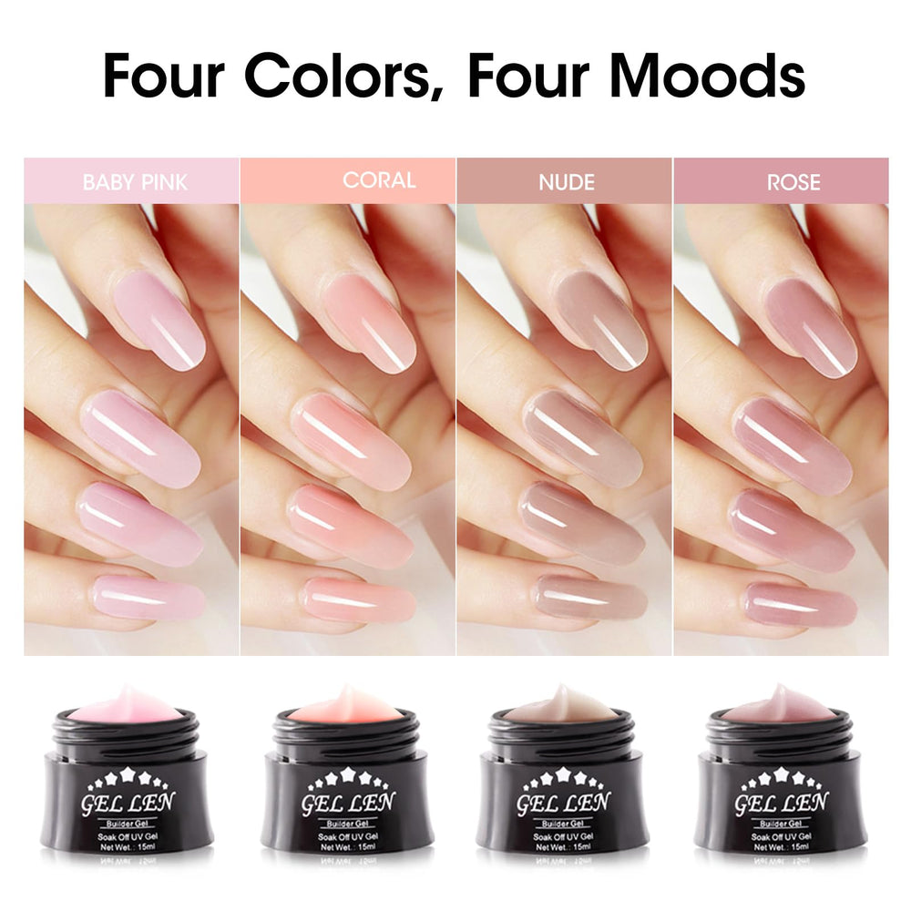 GELLEN Gel de construction bouteilles 15 ml en rose nude pour extensions