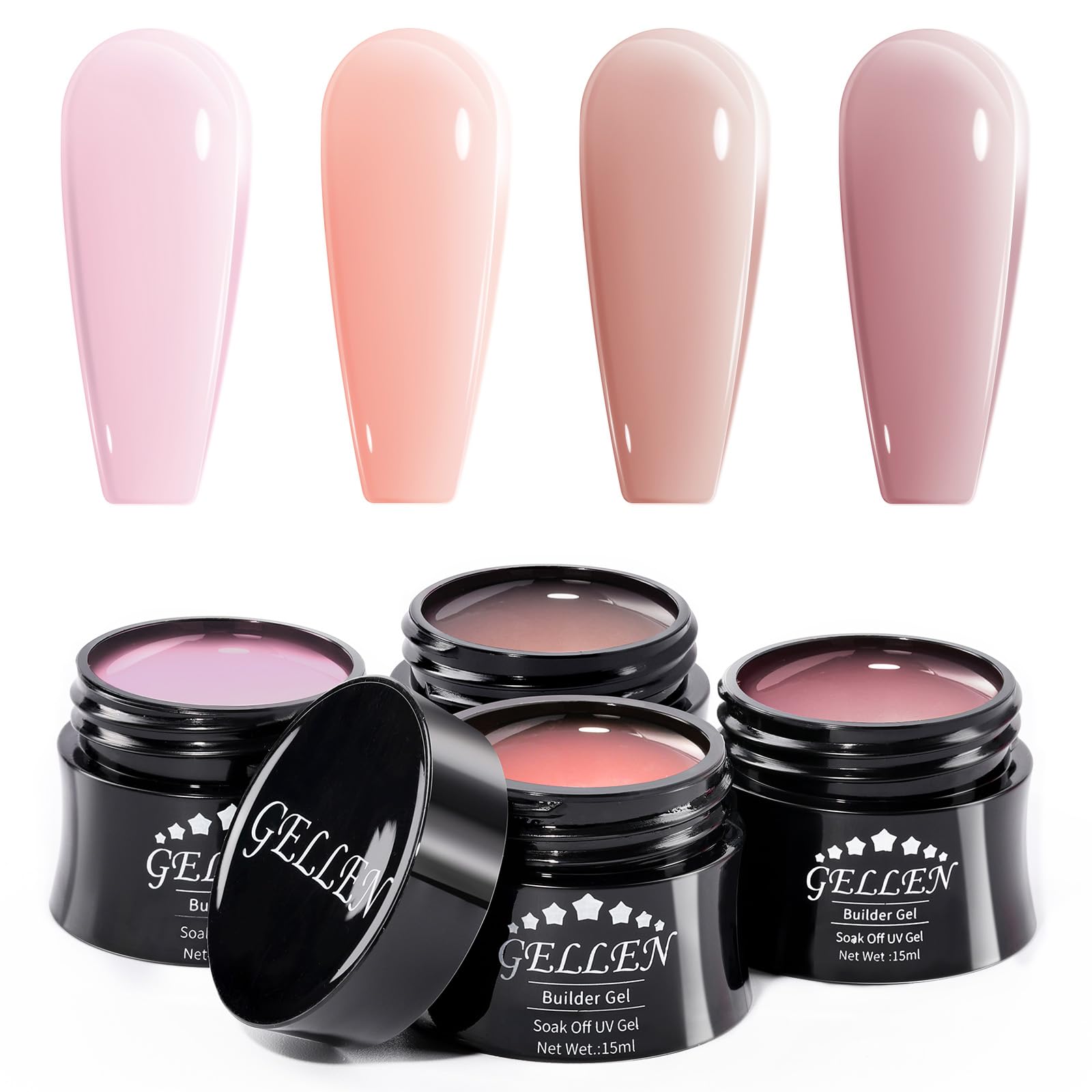 GELLEN Gel de construction kit avec palette rose nude pêche pour inspiration manucure
