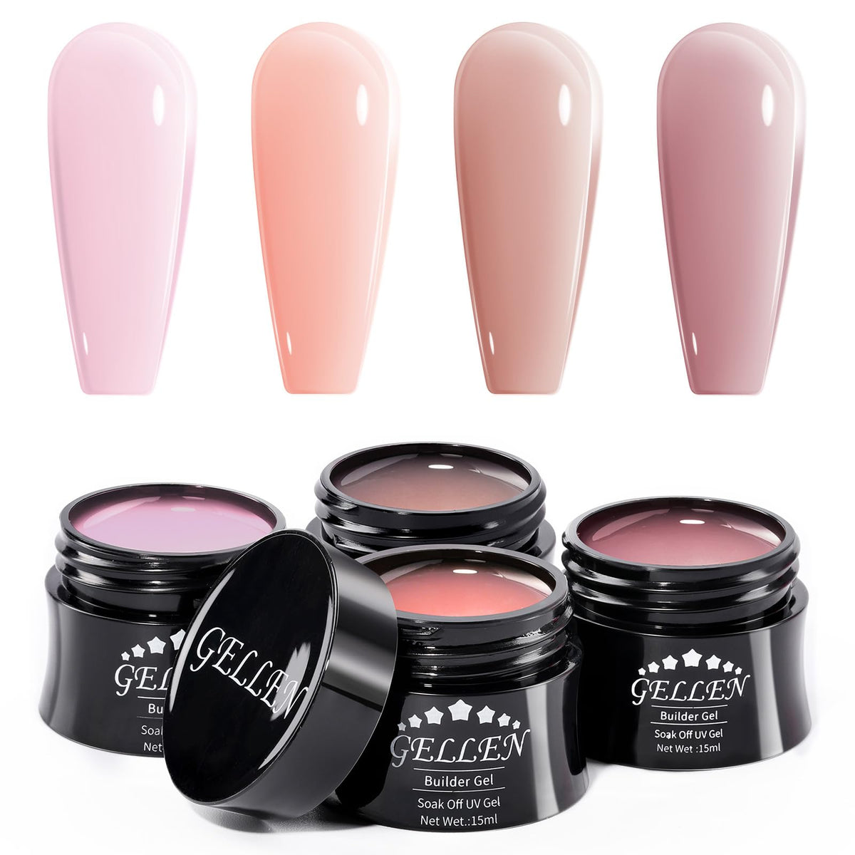 GELLEN Gel de construction kit avec palette rose nude pêche pour inspiration manucure