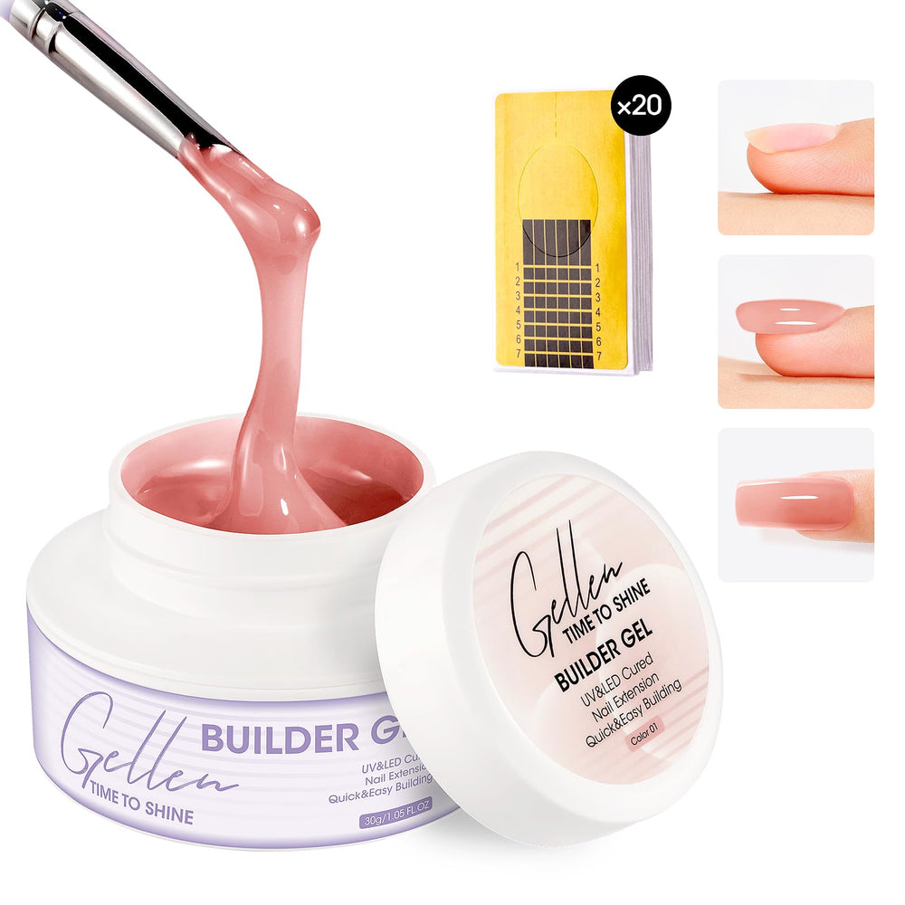 Gel de construction Nude Rose de GELLEN, extension naturelle et durable.