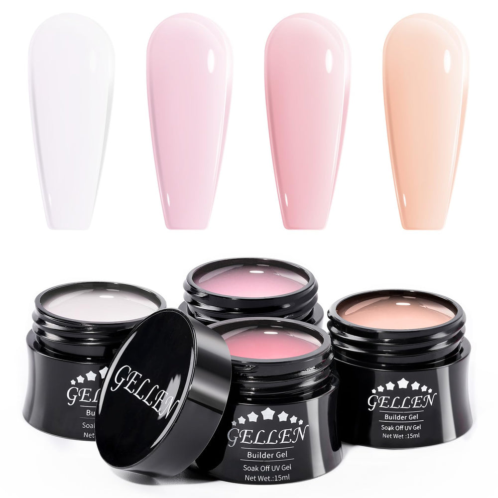 GELLEN Builder Gel pour extensions d’ongles – 4 couleurs et tenue possible.