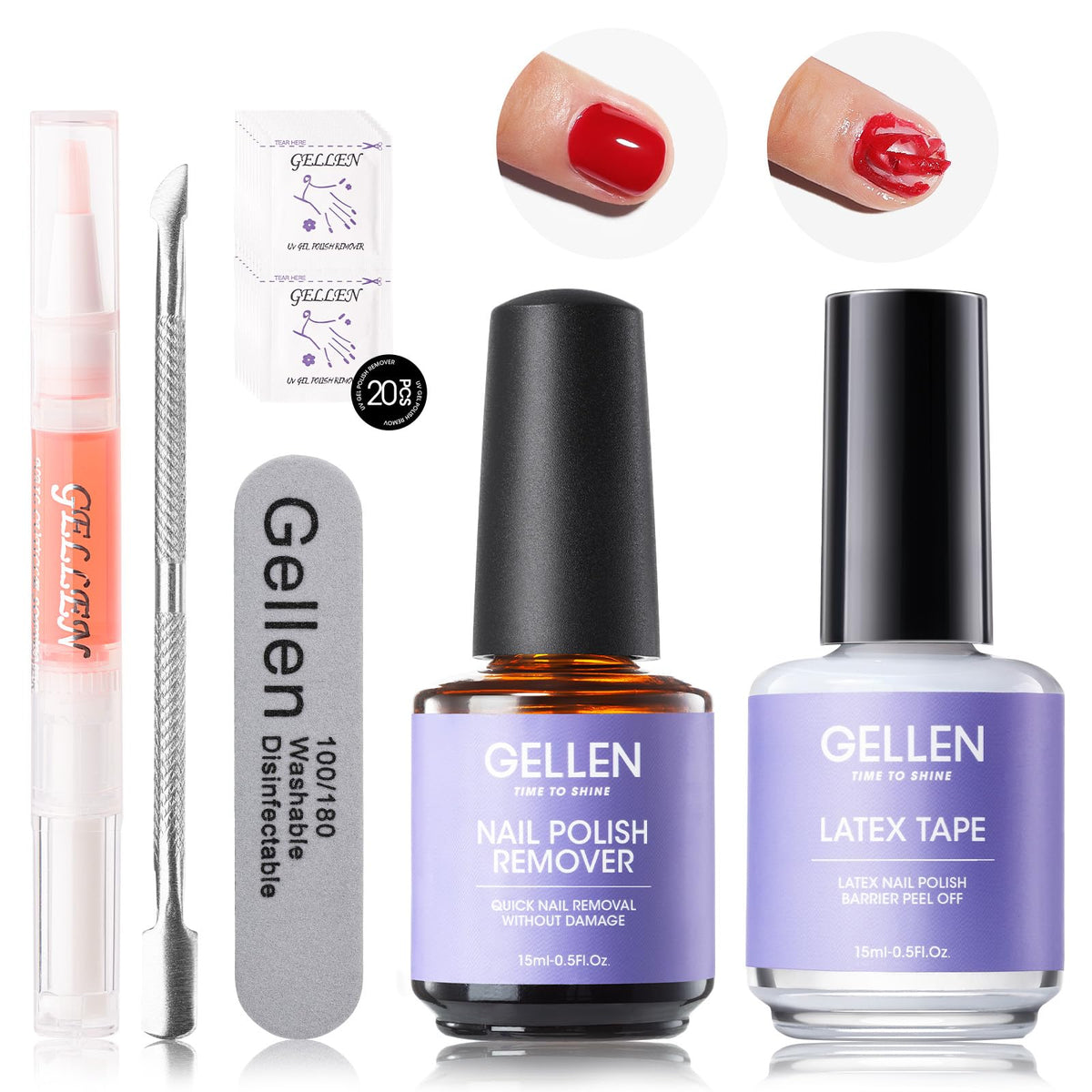 Gellen kit démaquillant gel: retrait rapide du vernis gel à domicile.