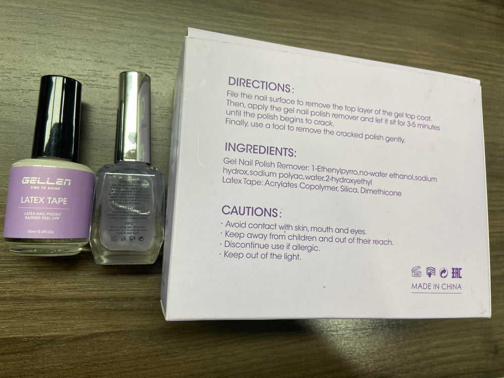 Ruban latex liquide pelable Gellen autour de l'ongle protège la peau.