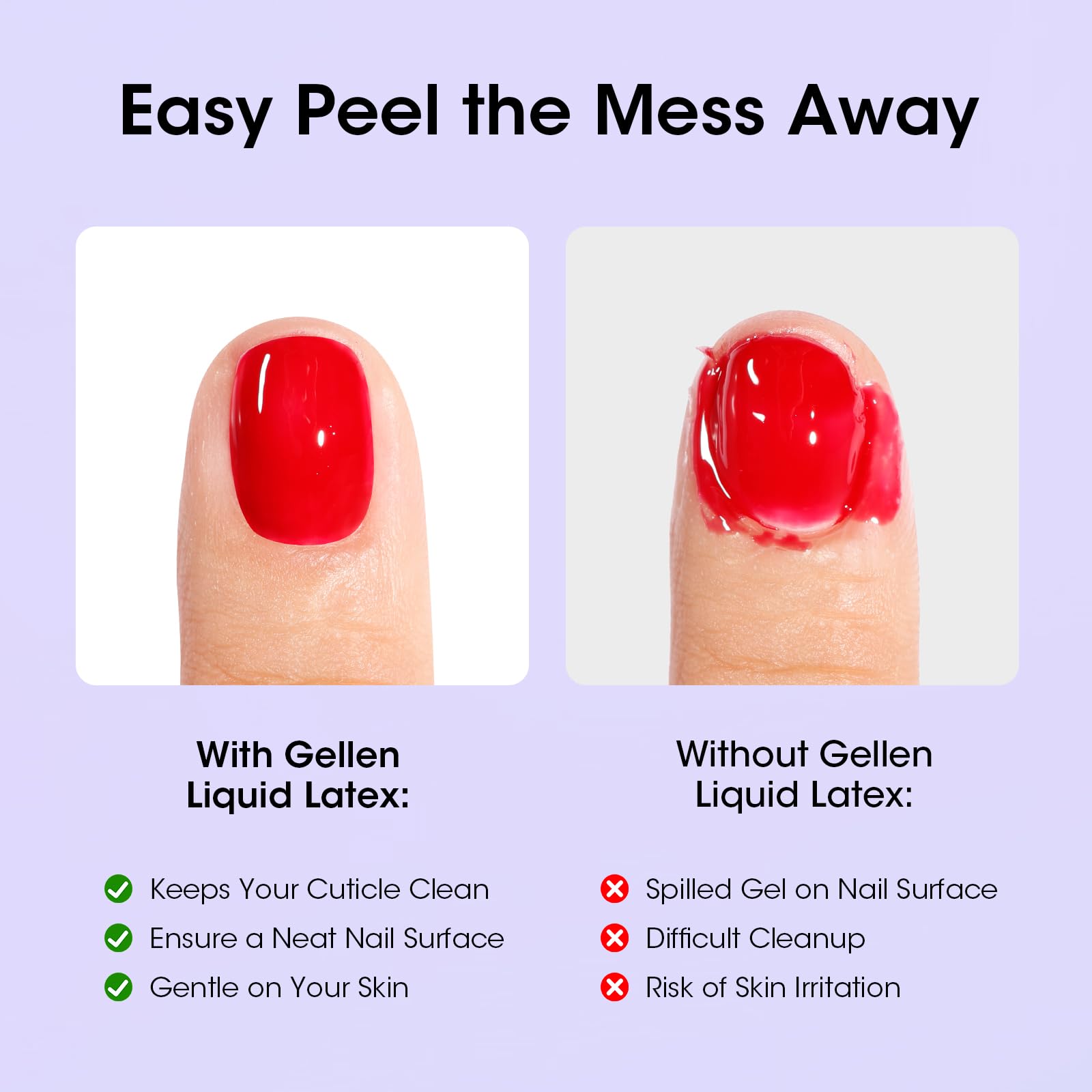 GELLEN latex liquide sèche rapidement sans éclairage.