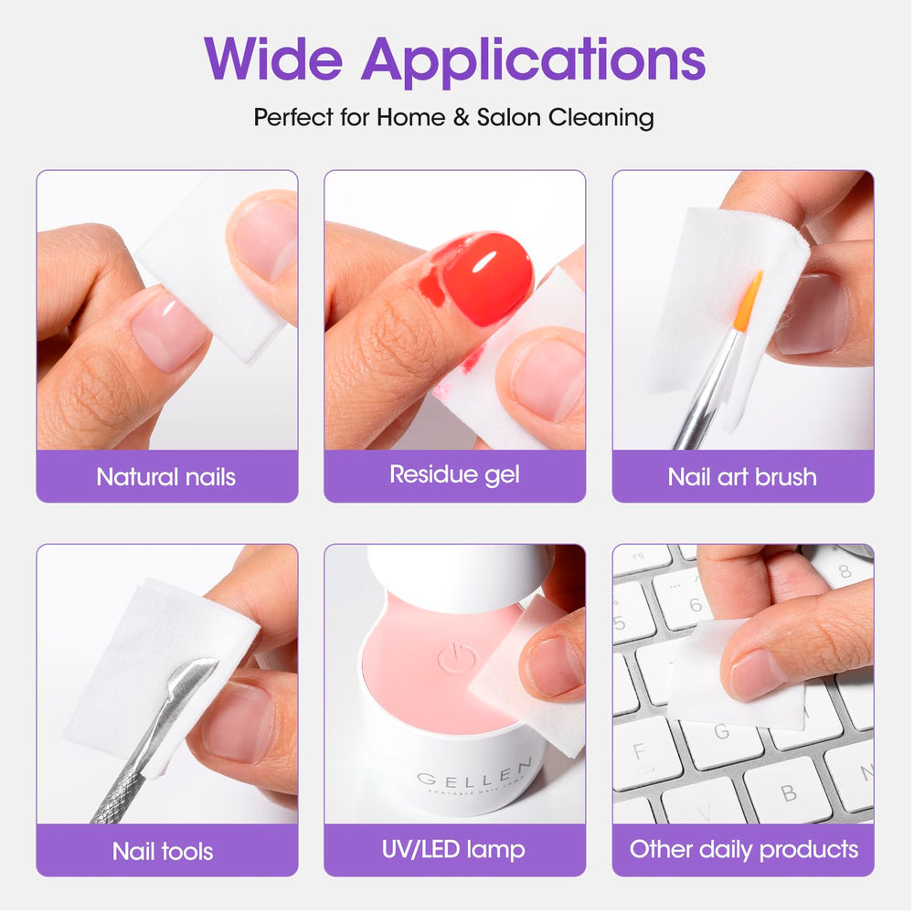 GELLEN nail cleanser post-residue removal yields a smooth, shiny finish.